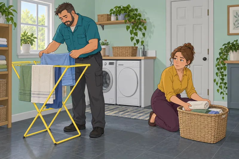 Signs Your Husband notices pressure during chores.