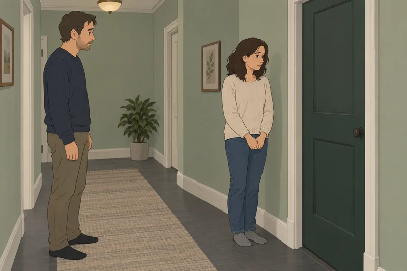 ¿Mi esposo está distante junto a una puerta?