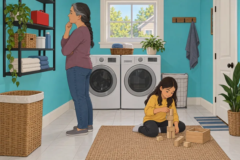Signs Your Mother depicts a girl stacking blocks.