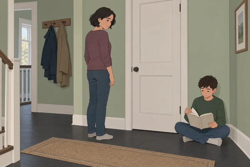 Signs Your Mother appears beside a closed door.