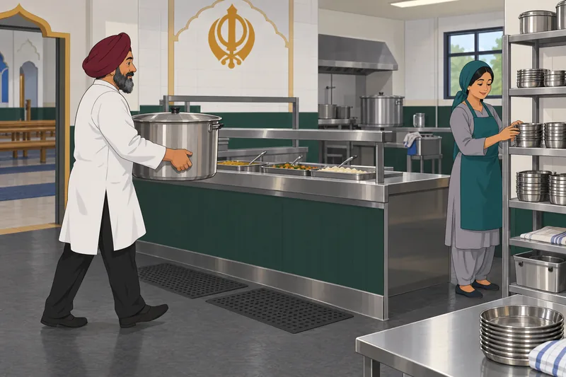 Sikh Quiz follows shared service in a kitchen.
