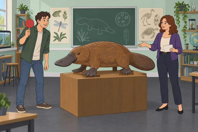 Quiz disparatado muestra un reto animal en clase.
