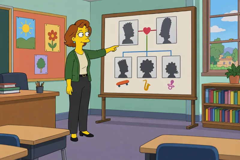 Simpsons Characters Quiz in a Springfield classroom.
