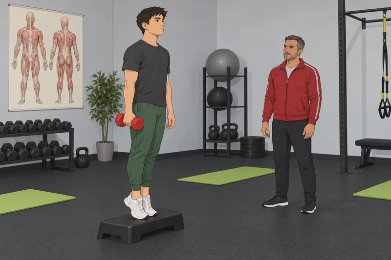Skeletal Muscle Quiz shows a calf raise.