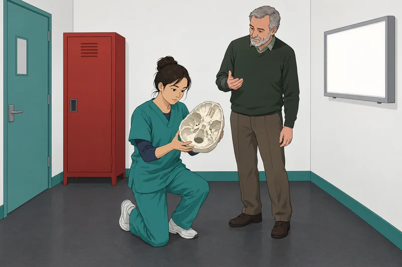 Skull Bone Markings guide a clinic demonstration.