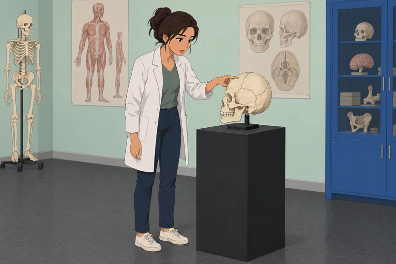 El cuestionario sobre las suturas muestra un cráneo