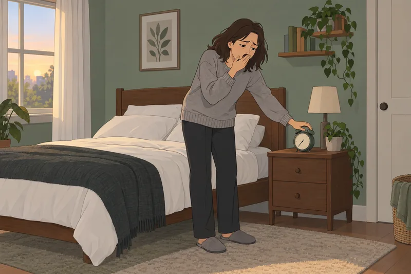 Sleep Deprivation Test shows a tired morning.