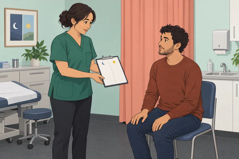 Sleep Disorder Quiz shows a clinic discussion.