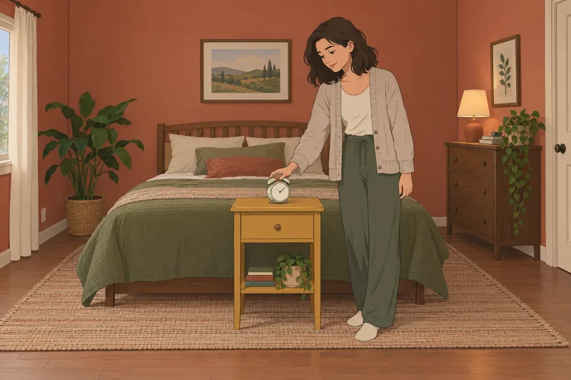 Sleep Hygiene Index in a calm bedroom routine.