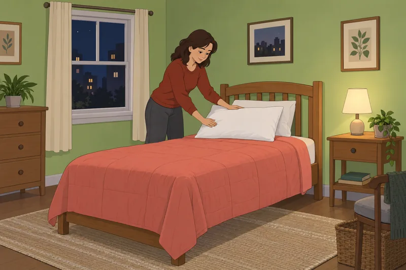 El cuestionario de personalidad aparece junto a almohadas.