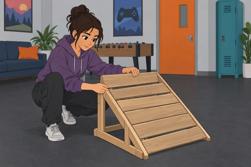 Slogo Quiz: player builds a game ramp.