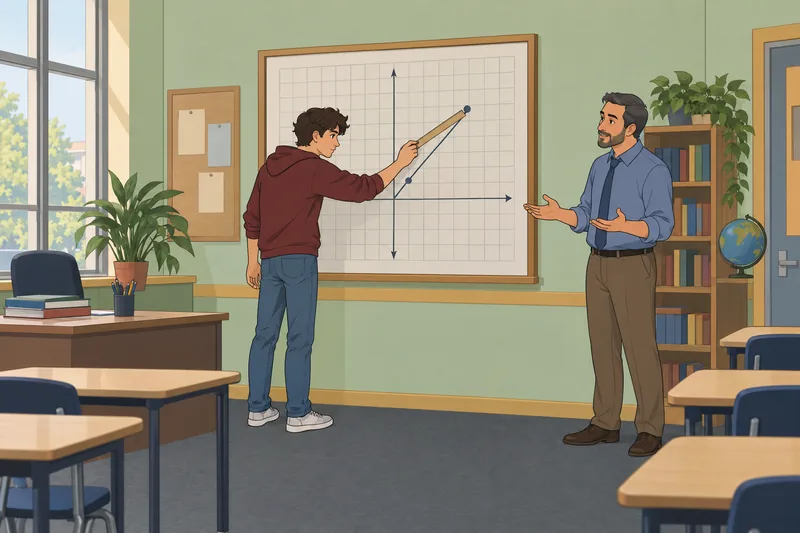 Slope Quiz shows a learner reading a graph.