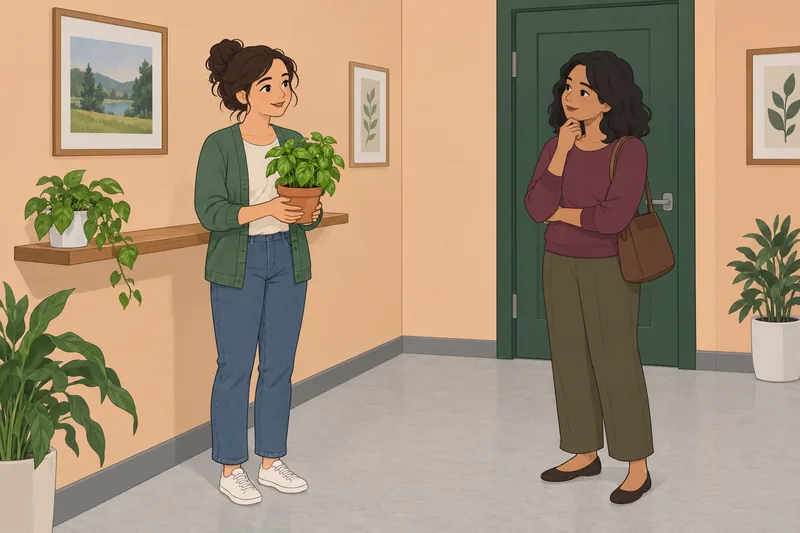 Smash or Pass shows a quiet doorway conversation.