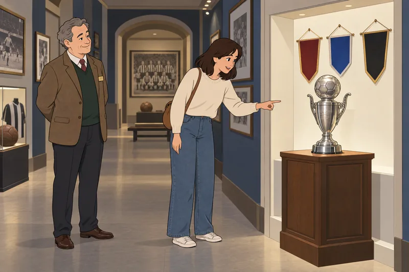 Quiz de cuadrícula muestra un trofeo en exhibición.