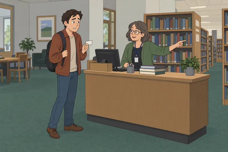 Social Anxiety Test shows a visitor asking directions.