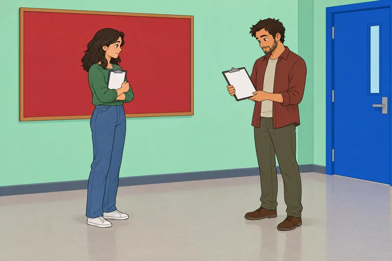 El cuestionario de orientación aparece en un aula.