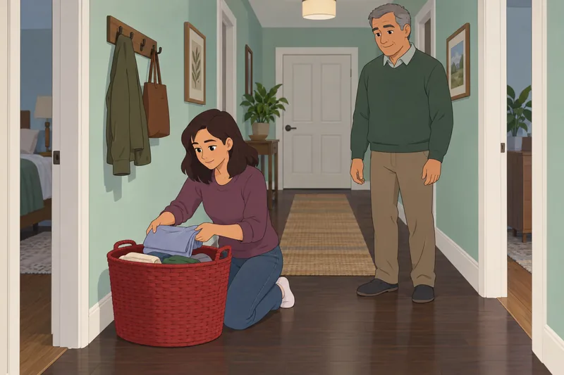 Social Role Adequacy: relatives share a laundry task.