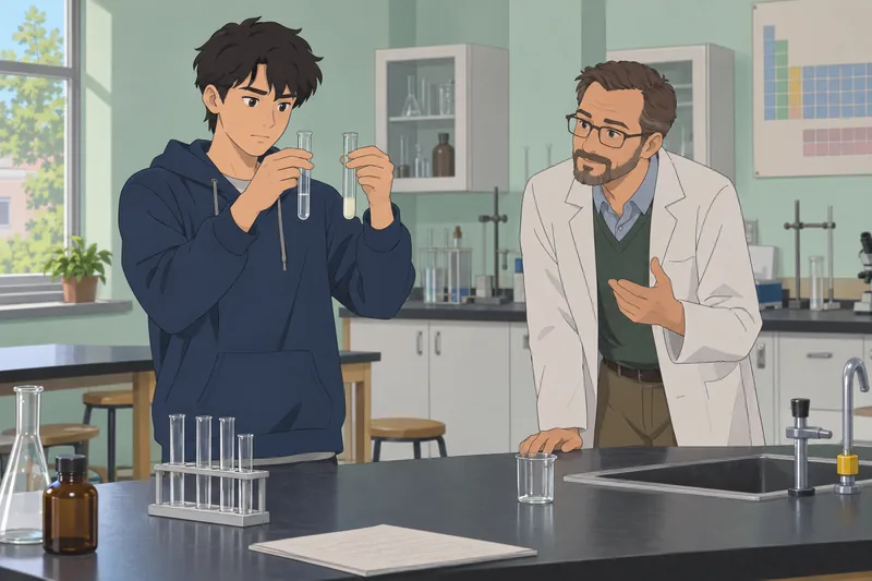 Solubility Rules Quiz beside a cloudy test tube.