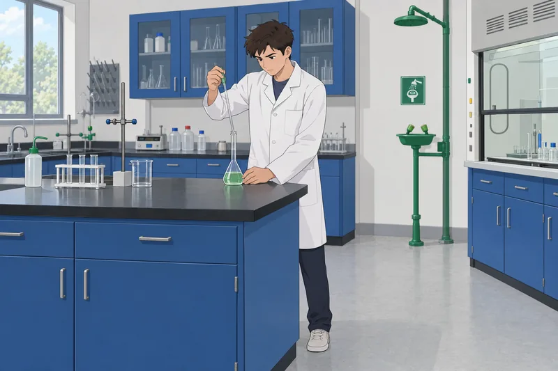Solutions Quiz shows a student preparing a solution.