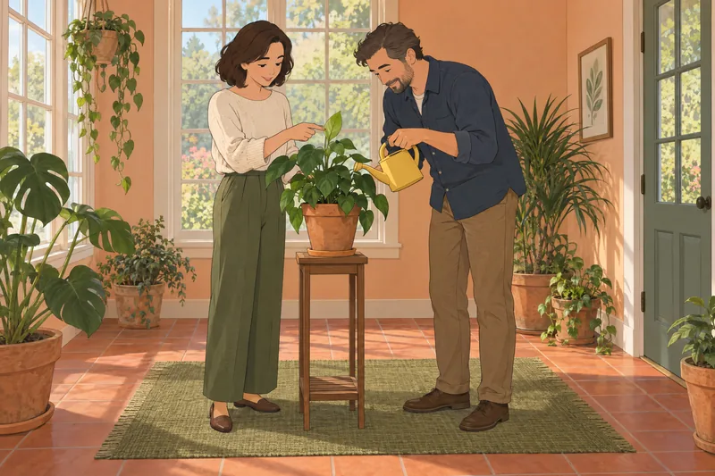 Soulmate Test: partners nurture a small houseplant.