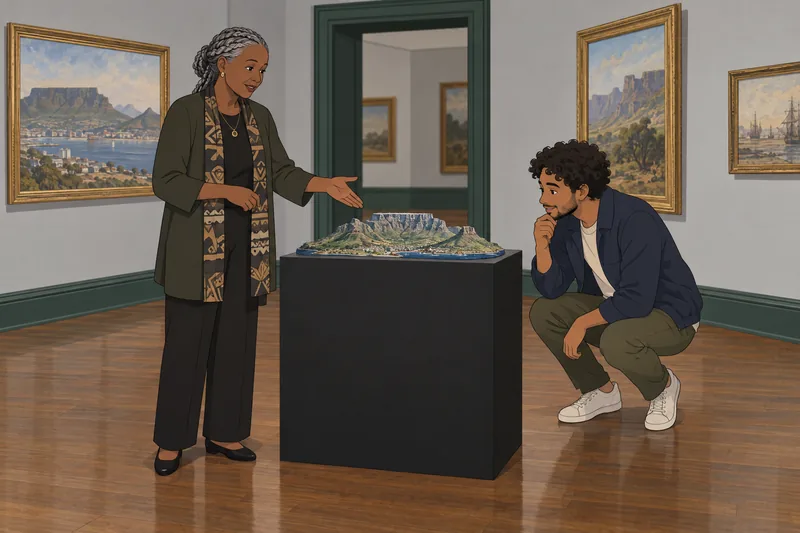 El cuestionario sobre Sudáfrica presenta un monumento.