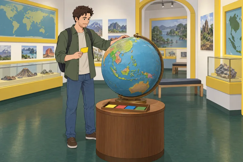 El cuestionario sobre las muestra un globo geográfico.