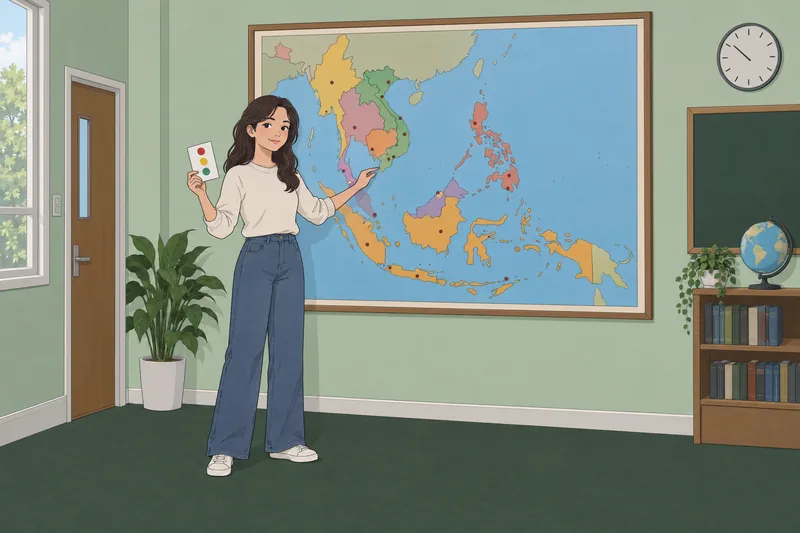 El cuestionario sobre las muestra un mapa regional.