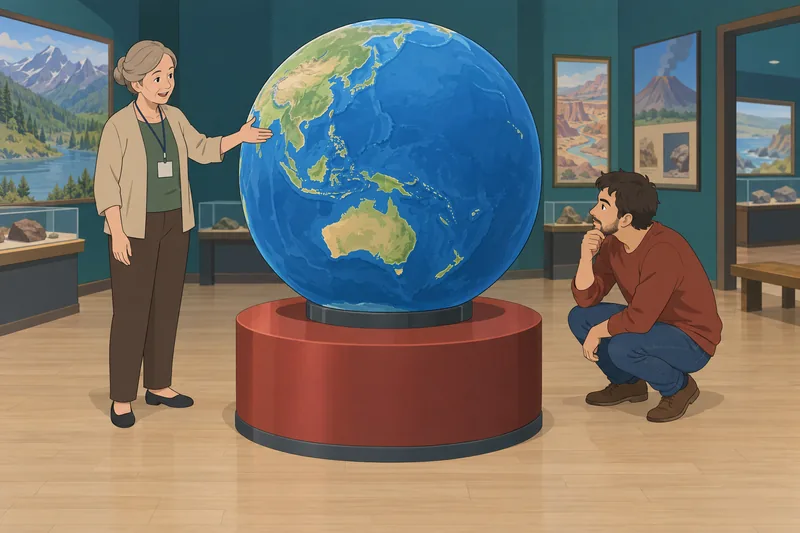 El cuestionario sobre el globo muestra rutas.