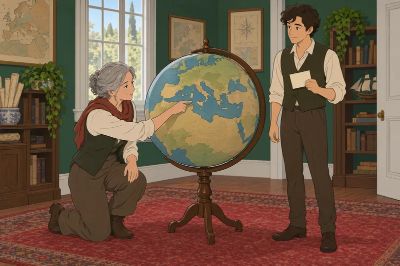El cuestionario sobre el mapa usa un globo.