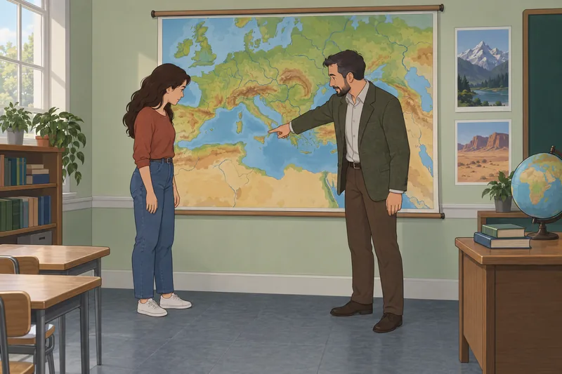 El cuestionario sobre el mapa muestra relieves.