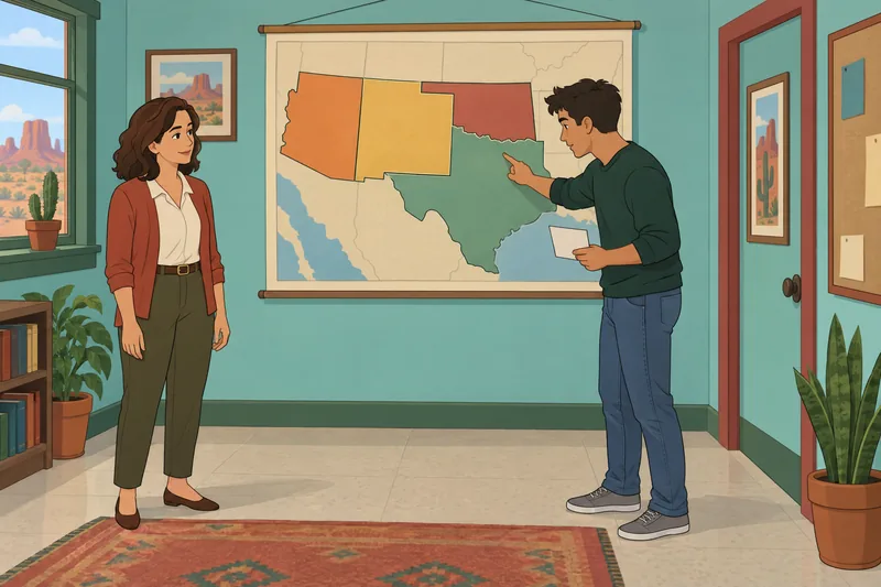 El cuestionario sobre los estados aparece en clase.