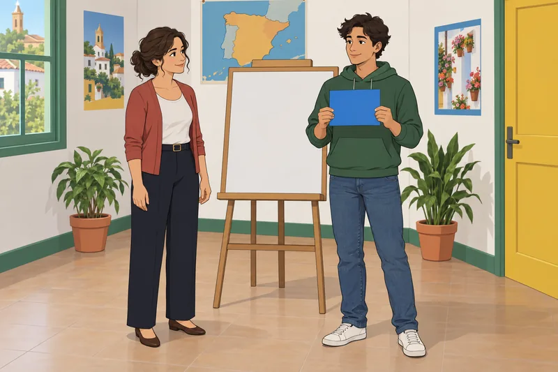 El cuestionario sobre los colores muestra una tarjeta.