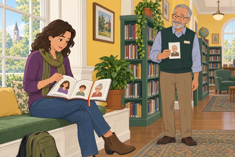 Spanish Family Members review opens beside a workbook.