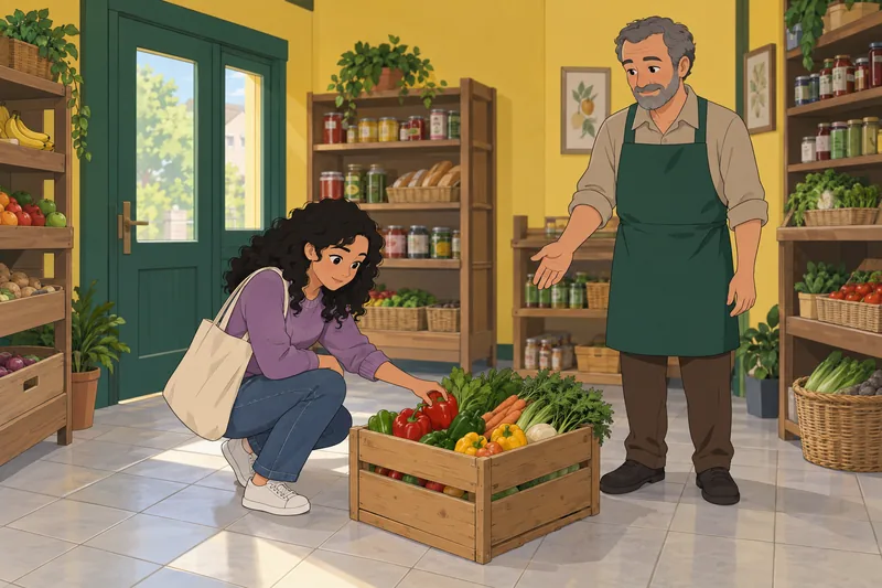 Spanish Food Quiz shows a produce choice.