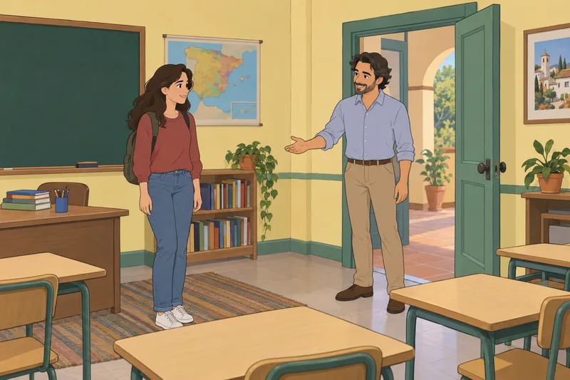 El cuestionario sobre saludos muestra un saludo.