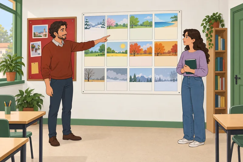 Spanish Months Quiz shows a calendar exercise.