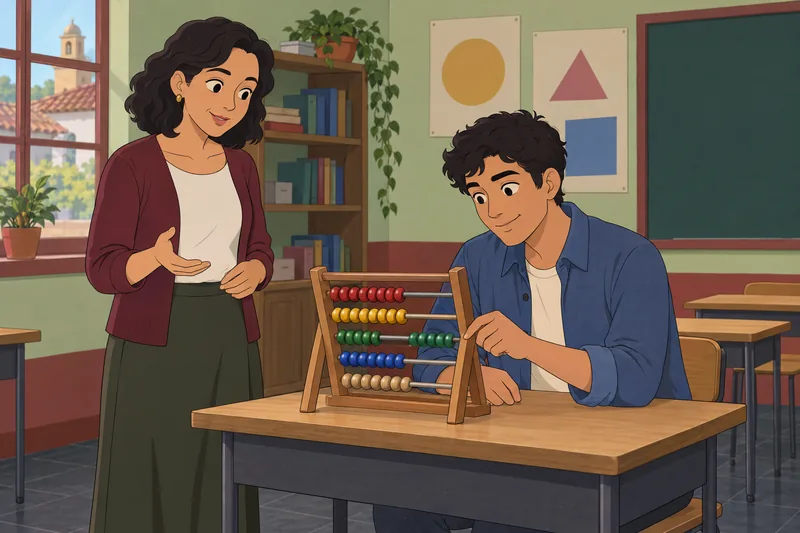 Spanish Numbers Quiz shows abacus practice.