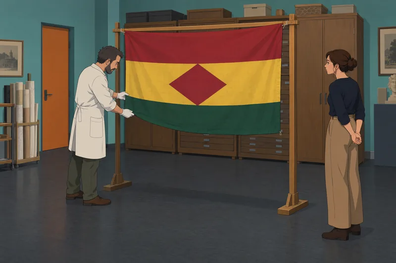 Spanish Speaking Countries flag display hangs indoors.