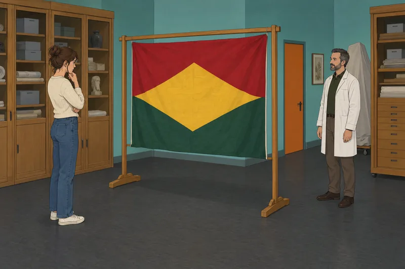 El cuestionario sobre las banderas luce en sala.