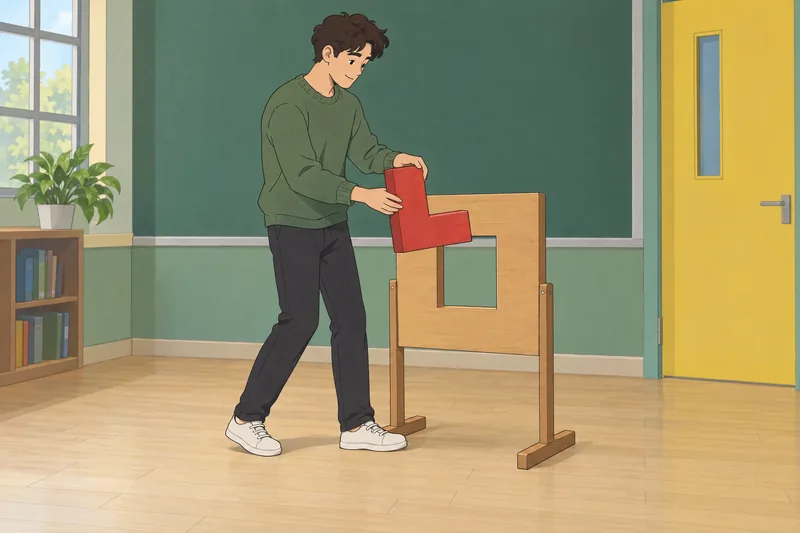 cuestionario de percepción: estudiante gira un bloque.