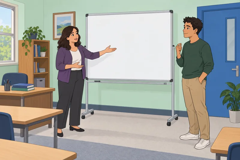 Speak Quiz shows an adult explaining clearly.