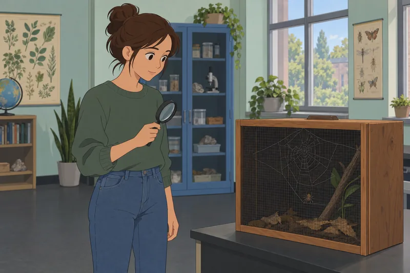 El cuestionario sobre arañas muestra una telaraña.