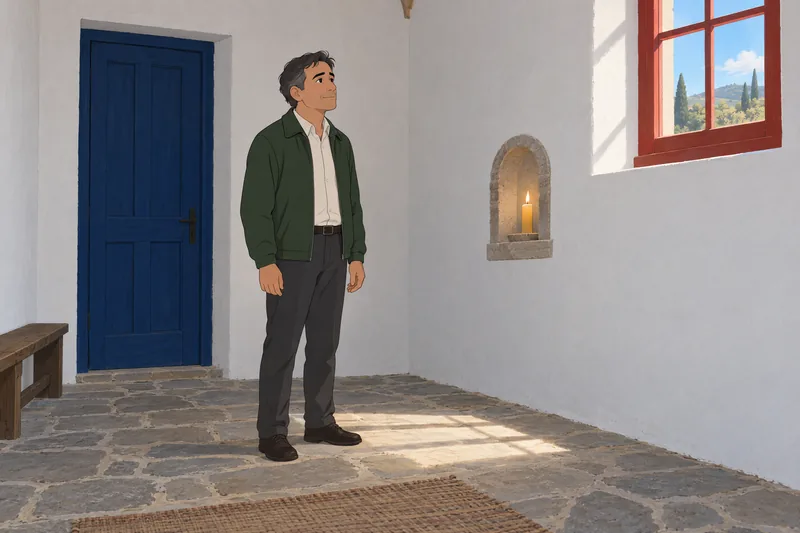 Una vela ilumina el cuestionario de experiencias.