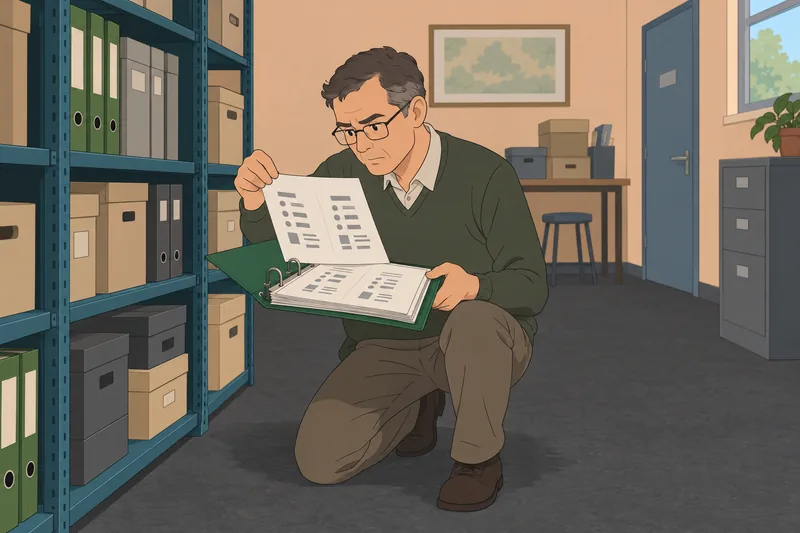 Spot the Difference: archivist checks a binder.
