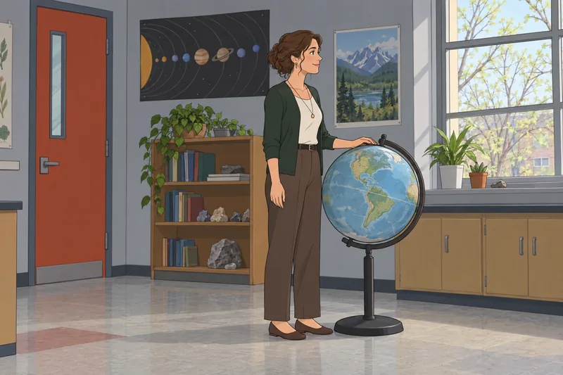 Quiz de primavera presenta un globo en clase.