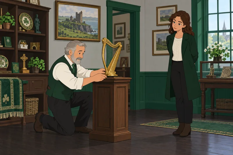 St Patrick's Day history meets a golden harp.