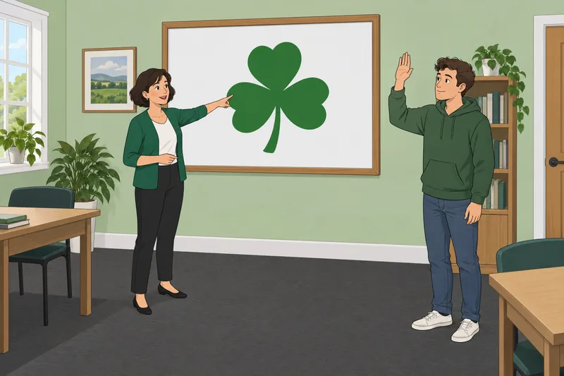 St Patrick's Day appears in a classroom quiz.