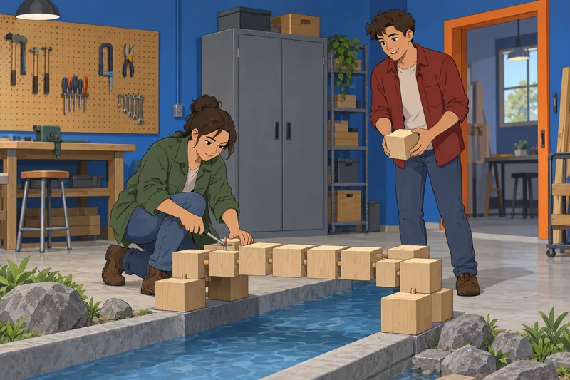 Stampy Cat Quiz shows cooperative bridge repair.