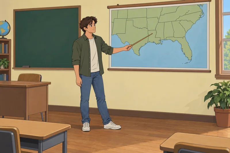 State Abbreviations Quiz shows a map study.