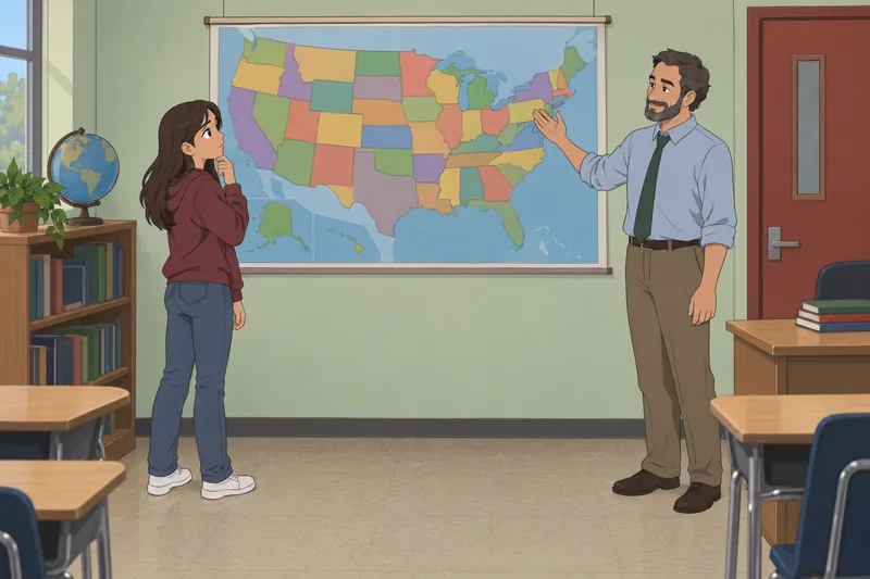cuestionario sobre estados en un aula geográfica.